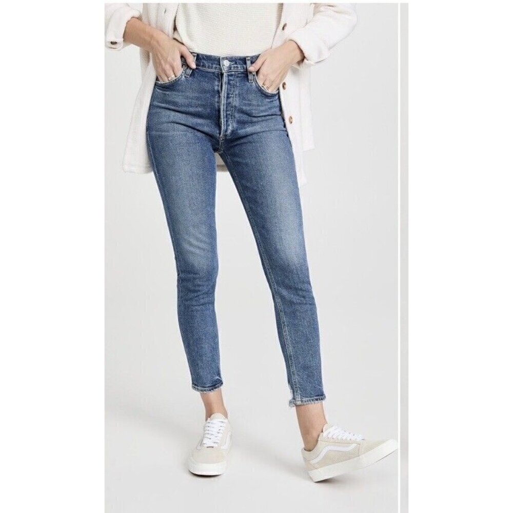 Agolde Women's Sz 26 Nico High Rise Slim Fit Button Fly Jeans AO93F-1046